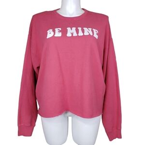 Lulu Simon Studio | "Be Mine" Valentine Pink Cotton Blend Sweatshirt Women's XL